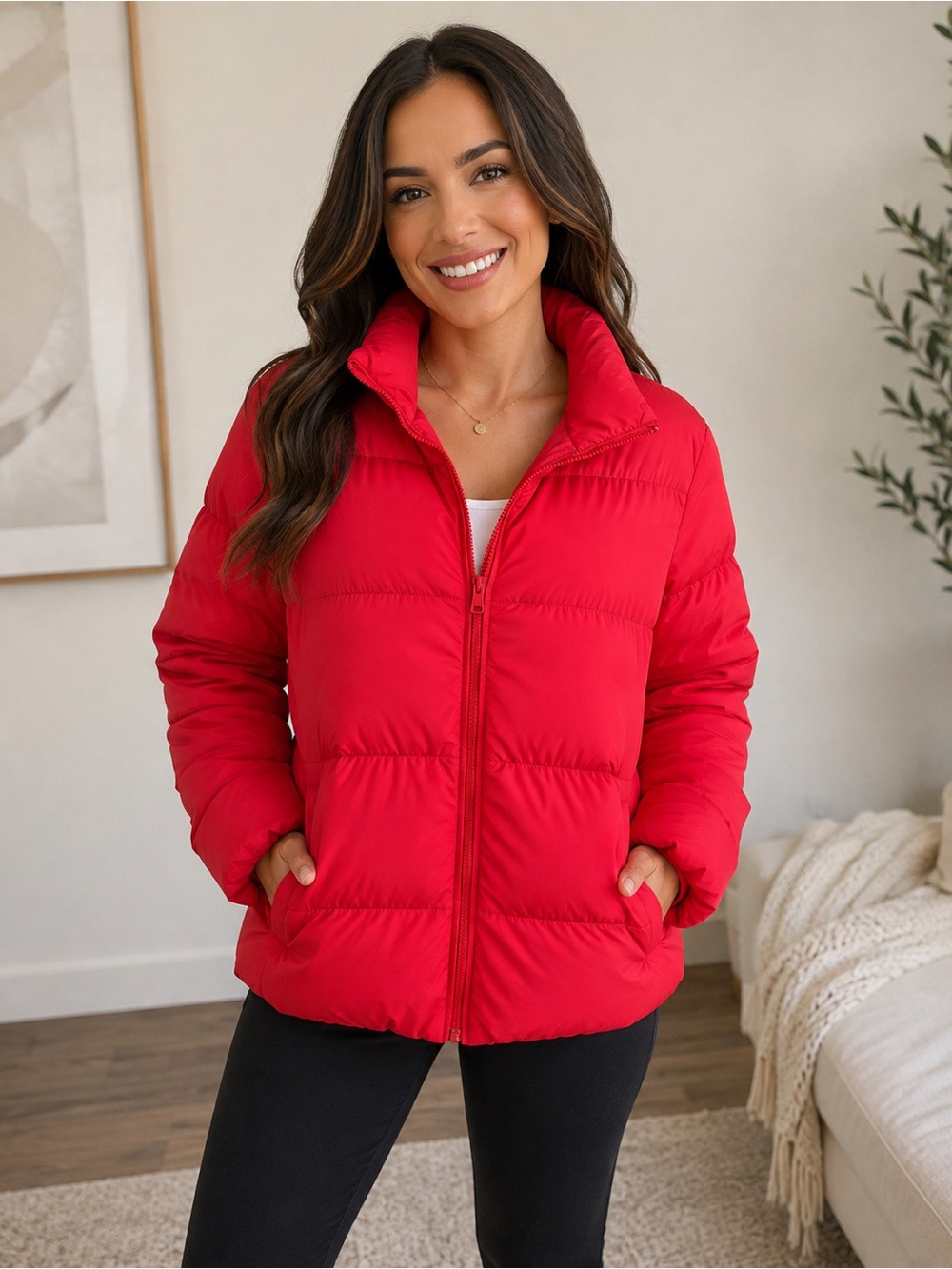 Uniqlo Ultra Light Down Puffer Jacket Womens Size Xl Red Lightweight Packable